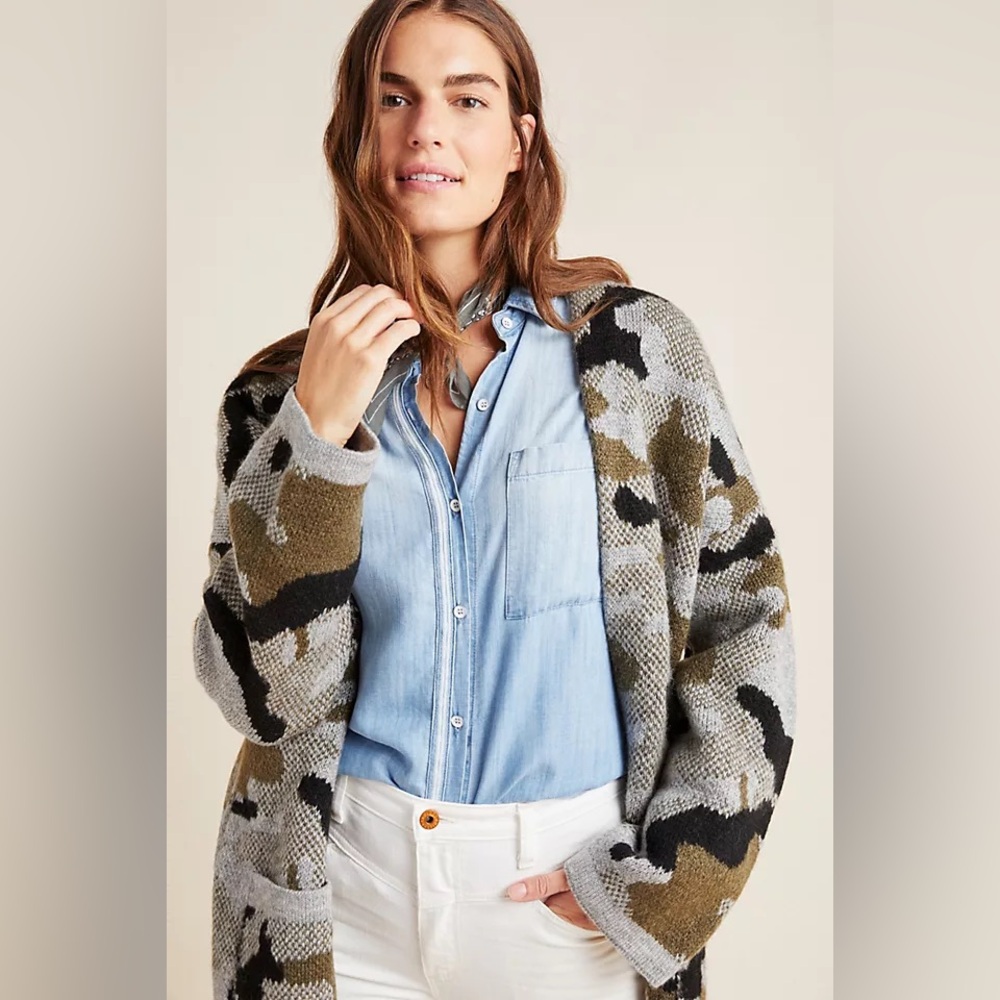 Anthropology Camo Cardigan - Picture 2 of 5